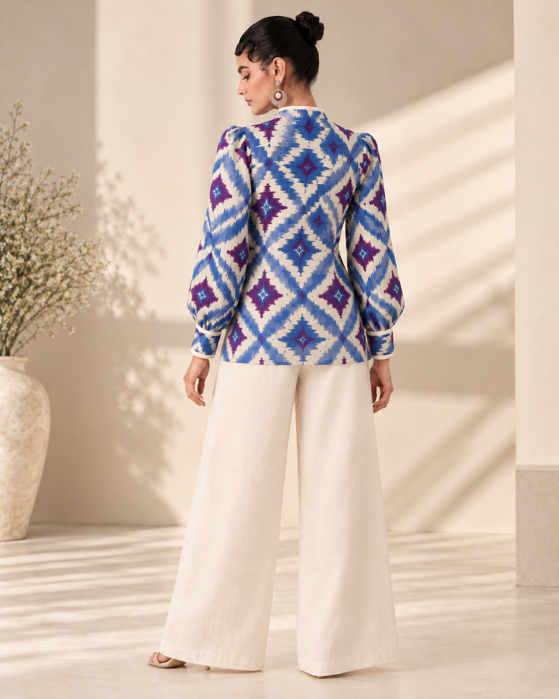Blue Ikat Print Kurti