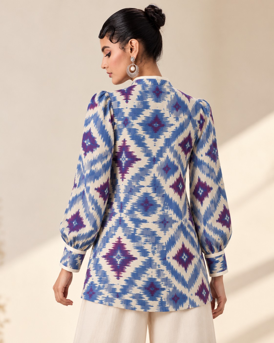 Blue Ikat Print Kurti